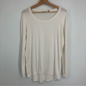 Athleta Threadlight Relaxed Long‎ Sleeve Soft Modal Tee White Size Medium